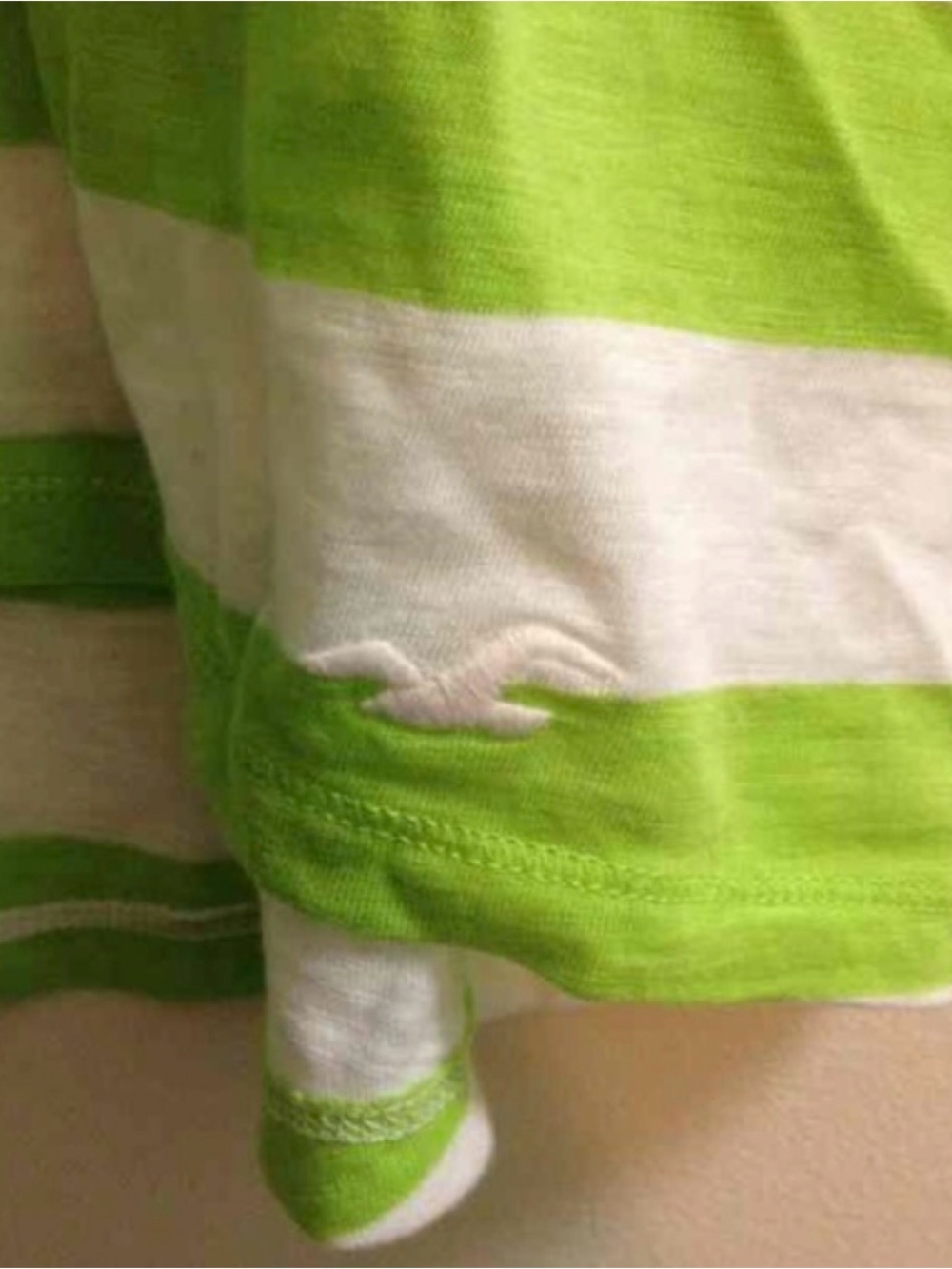 NWOT Hollister High Low tank Top S Green White W Logo Summer Beach - Picture 4 of 4